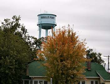 Water tower of Russells Point, Ohio