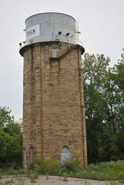 The Old Elyria Water Tower, a historic landmark on the National Register of Historic Places