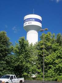 LaGrange, Ohio's municipal water tower, photographed September 2016