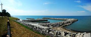 Lake Erie harbor at Sheffield Lake, Ohio, the city's drinking-water source