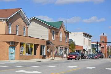 Main Street (U.S. Route 40) buildings in West Jefferson, Ohio