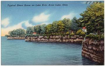 Shore scene on Lake Erie at Avon Lake, Ohio