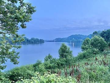 The Ohio River at Pomeroy, Ohio, near the village drawing on Meigs County groundwater