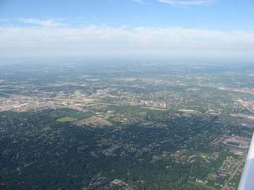 Aerial view of West Carrollton, Ohio, in Montgomery County