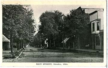 Historic view of Main Street, Dresden, Ohio, Muskingum County