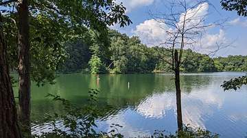 Wolf Run Lake in Wolf Run State Park, Noble County, Ohio, Caldwell's primary water source