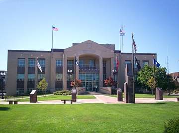 The Portage County courthouse in downtown Ravenna, Ohio