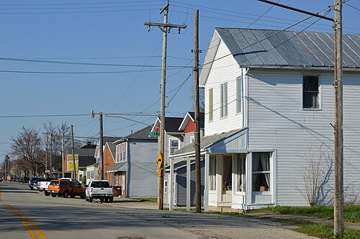 Buildings at Main and Mill Streets (State Route 726) in Eldorado, Ohio
