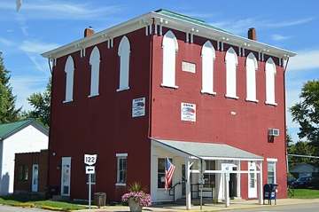 1850 post office building at Franklin and East Streets in Gratis, Ohio, which is served by groundwater wells