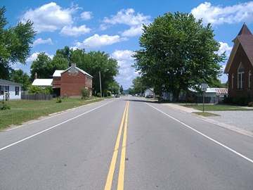 Main Street in Bourneville, Ohio, one of the towns served by Ross County Water Co.