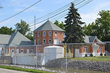 The Tiffin Waterworks at 170 Ella Street in Tiffin, Ohio, which draws from the Sandusky River and local wellfield