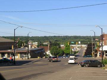 Downtown Rittman, Ohio at the Ohio Ave & Main St intersection