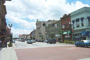 Main Street in downtown Bowling Green, Ohio, served by the city's Maumee River water system
