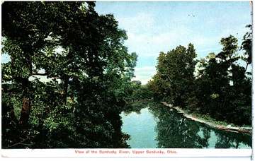 Historic postcard view of the Sandusky River at Upper Sandusky, Ohio